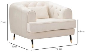 Krémszínű fotel Praga – Mauro Ferretti
