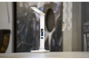 Immax 08934L - LED Asztali lámpa kijelzővel KINGFISHER LED/9W/230V fehér