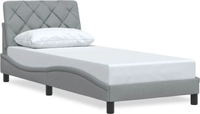 vidaXL világosszürke szövet ágykeret matrac nélkül 90x190 cm
