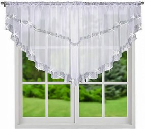 Rövid, kész függöny cirkóniákkal, 85x380 cm. Függönyök konyhába, függönyök flitterekkel.