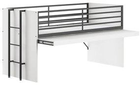 Fehér galéria gyerekágy íróasztallal, ágyráccsal 90x200 cm Sam – Vipack