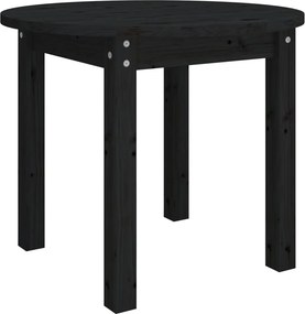vidaXL fekete tömör fenyőfa dohányzóasztal Ø 55 x 45 cm