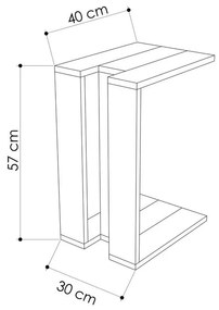 Kis asztal Muju - Oak, Anthracite, Oak