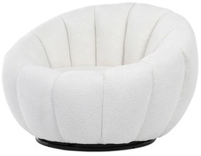 Fotoliu Alb Bouclé Dizájn AK-341