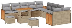 Kerti Kanapé Szett 13 pcs Bézs 90 x 55 x 71 cm polirattan
