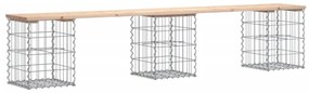 tömör fenyőfa gabion kerti pad 203x31x42 cm
