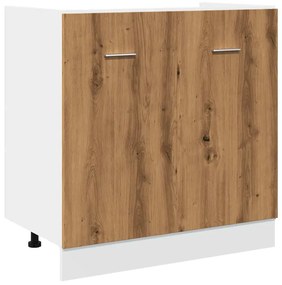 kézműves tölgy szerelt fa mosogató alsószekrény 80x46x81,5 cm