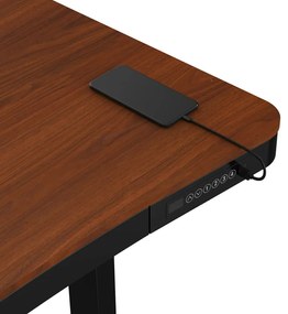 HOORN íróasztal elektromos magasságállítással, vezérlőpanellel 120x60 cm fekete-dió