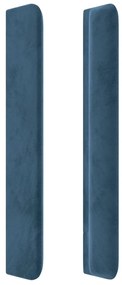 sötétkék bársony fejtámla szárnyakkal 83x16x118/128 cm
