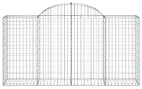 7 db íves horganyzott vas gabion kosár 200 x 50 x 100/120 cm