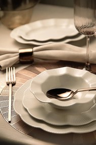 26 részes porcelán étkészlet krém