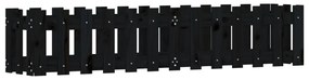 fekete tömör fenyőfa kerti magaságyás kerítéssel 150x30x30 cm
