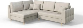 Krémszínű sarokkanapé (bal oldali) Ariella – Ropez