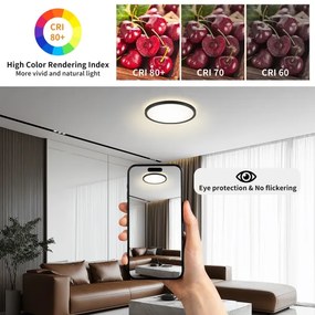 Brilagi - LED Fürdőszobai lámpa ULTRA SLIM LED/24W/230V átm. 42 cm fekete IP54