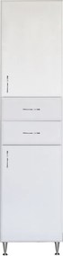 Bianca Plus 45 magas szekrény 2 ajtóval, 2 fiókkal, magasfényű fehér színben, jobbos
