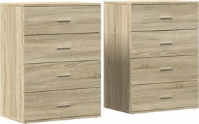 vidaXL 2 db sonoma tölgy színű szerelt fa tálalóasztal 60 x 39 x 80 cm