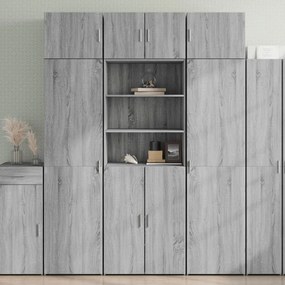 szürke sonoma színű szerelt fa magasszekrény 70 x 42,5 x 185 cm