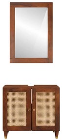 Fürdőszobai bútorok fiókkal 2 pcs 62 x 33 x 58 cm Tömör Mangófát