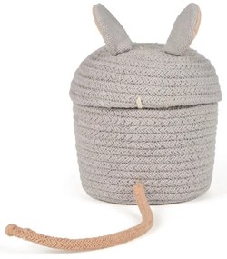 Szürke textil játéktároló kosár ø 15x15 cm Mini Renata the Rat – Lorena Canals