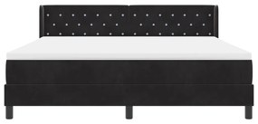 Boxspring Ágy Matrac Alappal Fekete 180x200 cm Bársonyos