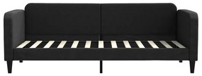 fekete kihúzható szövet heverő 80 x 200 cm
