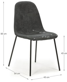 Sötétszürke étkezőszék szett 4 db-os Renne – Marckeric