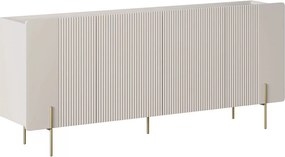Malmi négyajtós komód 200 cm - kasmír / crema bianca / arany lábak