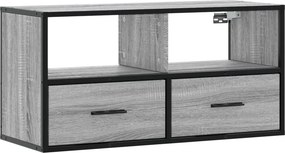 vidaXL szürke sonoma színű szerelt fa és fém TV-szekrény 80x31x39,5 cm