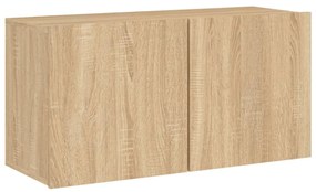 sonoma tölgy színű falra szerelhető TV-szekrény 80 x 30 x 41 cm
