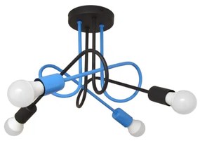 Felületre szerelhető csillár OXFORD 4xE27/15W/230V fekete/kék