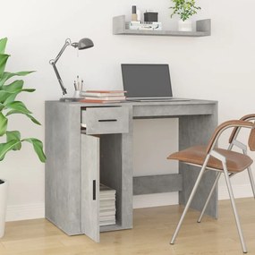 betonszürke szerelt fa íróasztal 100x49x75 cm