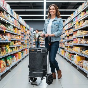 Jurhan EASY bevásárlótáska kerekekkel, 50l, fekete