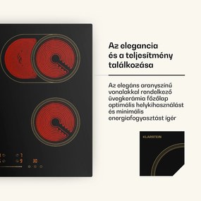 Klarstein Victoria üvegkerámia főzőlap, 4 zóna, Elegáns, időtálló, 6600 W, 60 cm