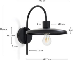 Fekete fali lámpa ø 27 cm Nuvira – Kave Home