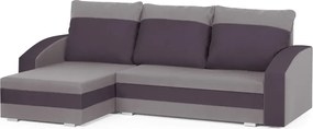 KING Kinyitható sarokkanapé Hamu/lila