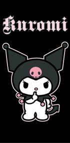 Hello Kitty Kuromi Black fürdőlepedő, strand törölköző 70x140cm