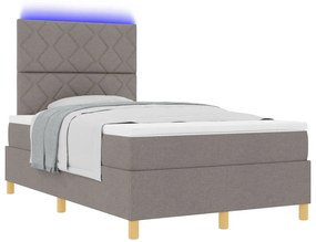Box Spring Ágy Matrac &amp; LED Taupe 120x200 cm Szövet