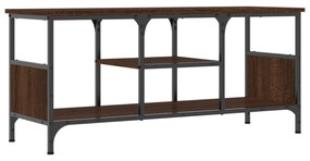 barna tölgyszínű szerelt fa és vas TV-szekrény 100x35x45 cm