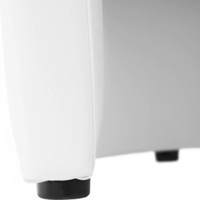 Klub fotel, fehér textilbőr / szürke szövet, CUBA