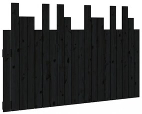 fekete tömör fenyőfa fali fejtámla 127,5 x 3 x 80 cm