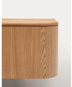 Natúr színű fali mosdó alatti szekrény kőrisfa dekorral 90x35 cm Salaya – Kave Home