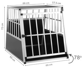 Cadoca® Alu - kutyaláda L - 90 x 66 x 72 cm