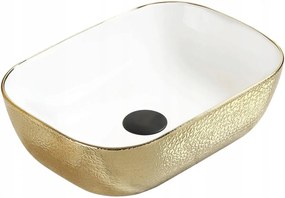 Mexen Rita   mosdó pultra helyezhetö  45 x 32 cm, fehér/arany  - 21084554 Pultra építhető