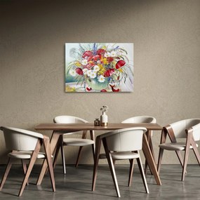 Egy váza képe vadvirágokkal (üvegen) (70x50 cm)