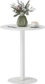 HOMCOM Kerek Étkezőasztal, Modern Étkezőasztal 2 Személynek, 60 cm átmérő, 72 cm magas, Fehér | Aosom