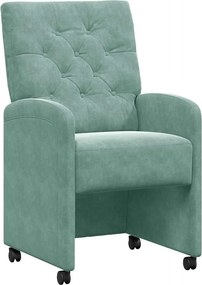vidaXL Kerekes Étkező Székek 2 pcs tengerzöld 58 x 67 x 97 cm Bársony