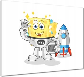 Vászonkép 50x40 Szivacsból készült szögletes emberke