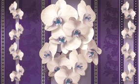 Flizelin fotótapéta Orchideák Lila Elegancia és Stílus 250x175 +ragasztó