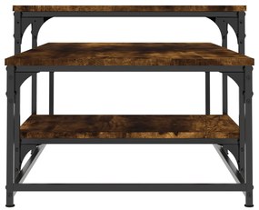 Füstös tölgy színű szerelt fa dohányzóasztal 102 x 60 x 45 cm