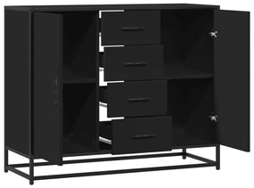 fekete szerelt fa tálalószekrény 92 x 35 x 76 cm